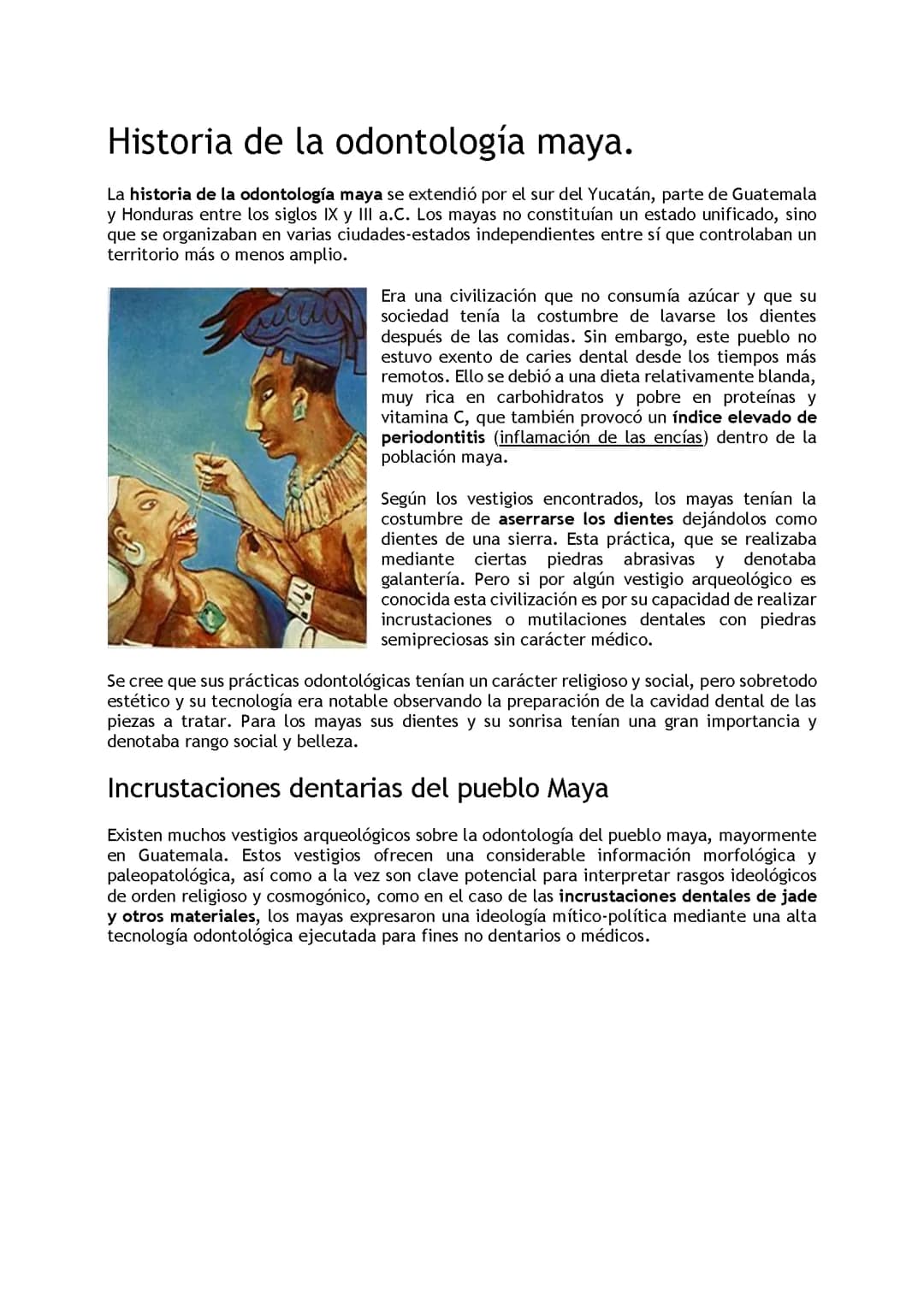 Historia de los mayas en la odontología 