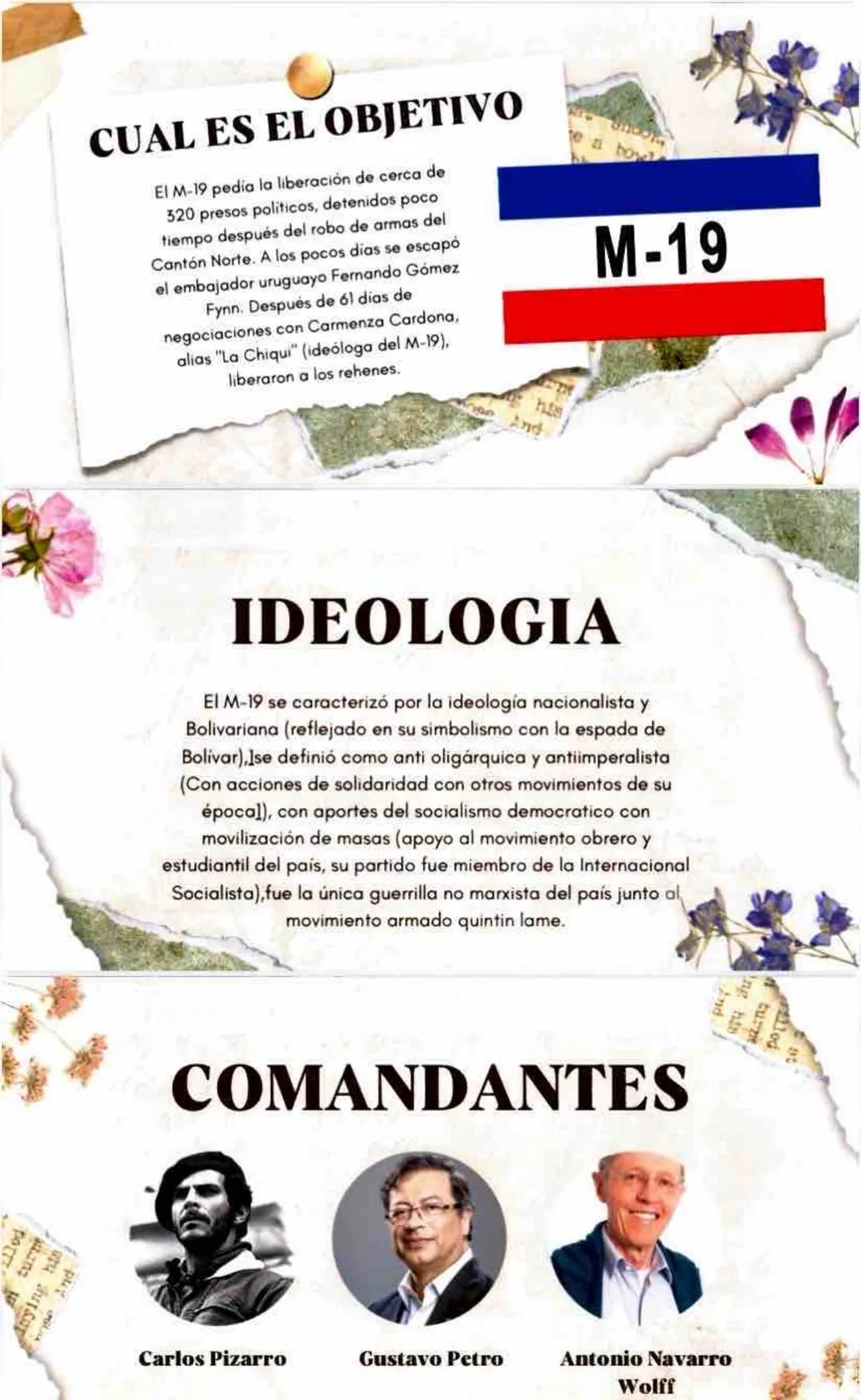 # M-19

GUERILLA URBANA
COLOMBIANA

¿QUE ES?

Si bien el M-19 era una
guerrilla urbana que
operaba esencialmente en
Bogotá y otras ciudades
