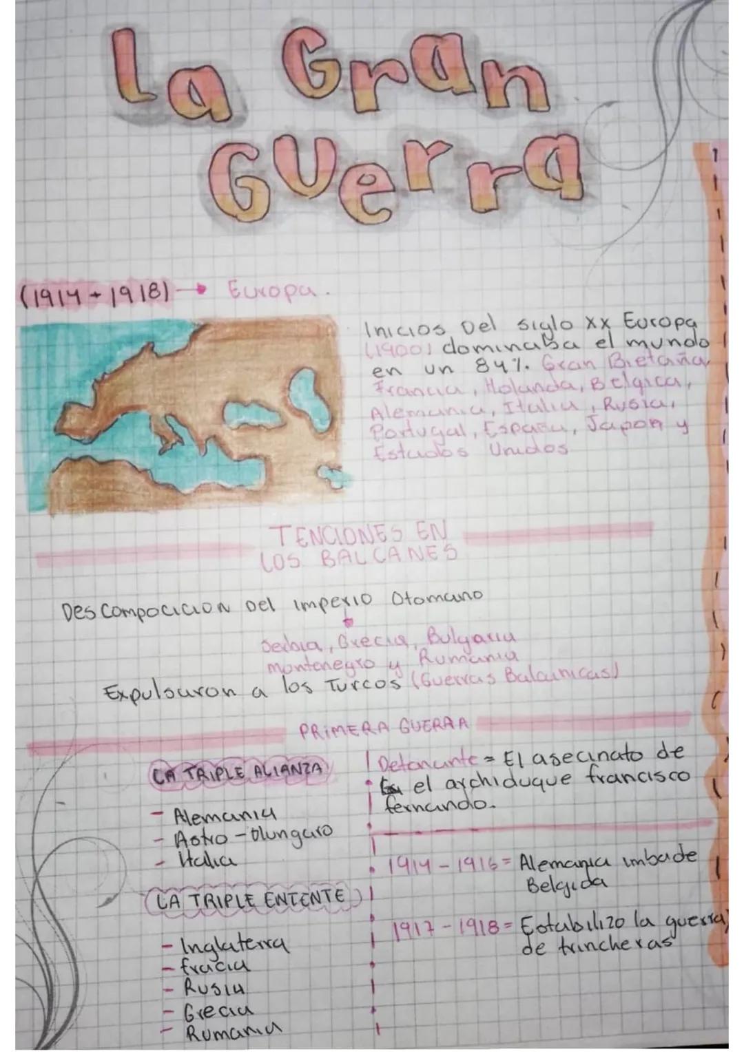 # La Gran

# Guerra

(1914-1918) Europa.

Inicios Del siglo Xx Europa
19001 dominaba el mundo
en un 84%. Gran Bretaña
Francia, Holanda, Belg