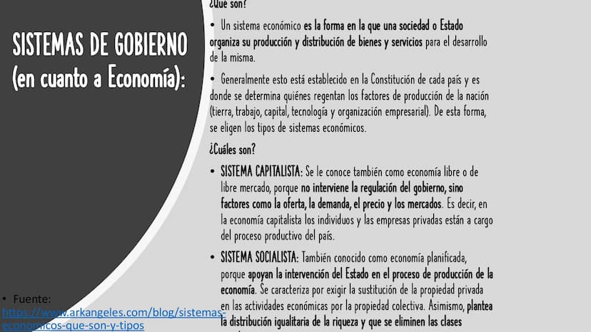 CIENCIAS SOCIALES Y COMPETENCIAS
CIUDADANAS
TEMAS: Sistemas de gobierno, sectores económicos y
análisis de textos ¿Qué son!
• Un sistema eco