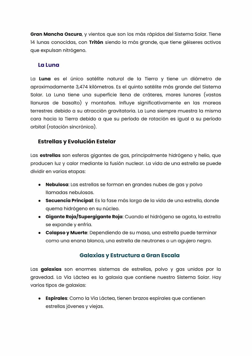 Introducción a la Astronomía
El Sistema Solar
Estructura del Universo
El Sistema Solar está compuesto por el Sol y todos los cuerpos que orb
