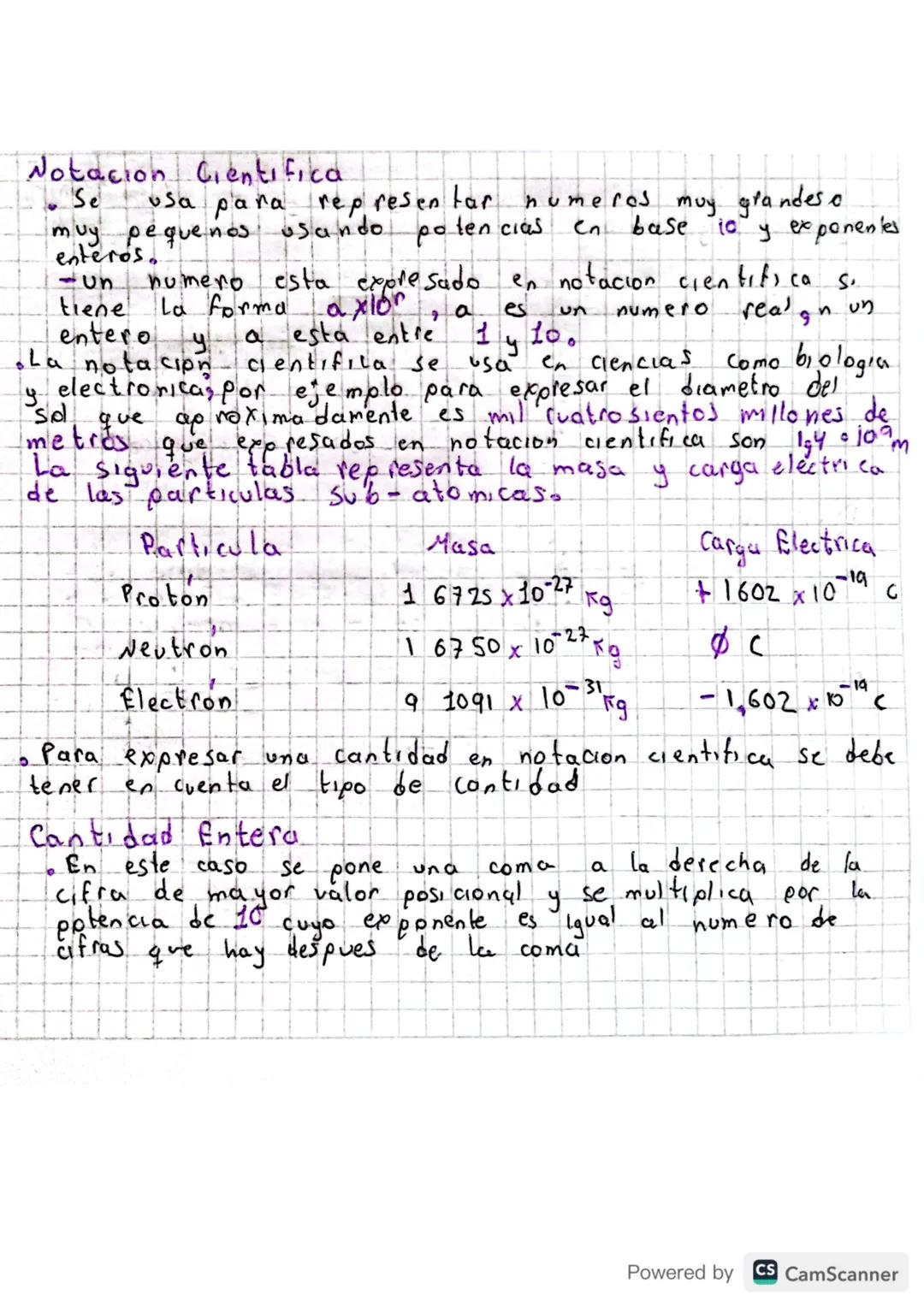 # Notacion Cientifica.
- Se usa para representar numeros muy grandes o
muy pequeños usando poten cias Cn base $10$ y exponentes
enteros.
-un