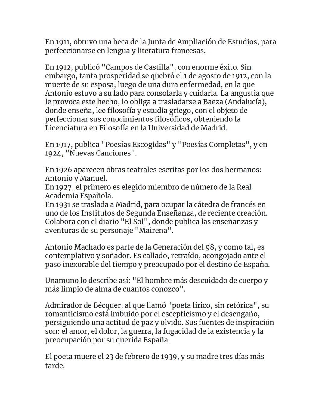 ANTONIO MACHADO.
BIOGRAFIA.
Nace en Sevilla, el 26 de julio de 1875. Su nombre completo es
Antonio Cipriano José María Machado Ruiz.
En 1883