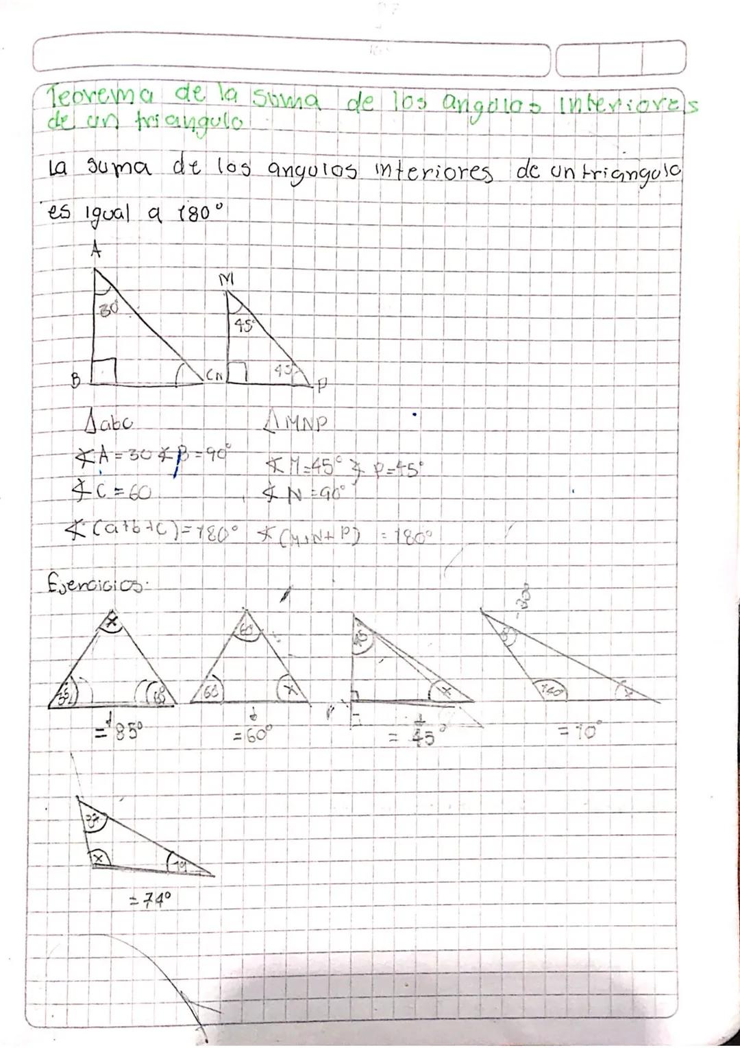 # Teorema de la suma de los angolas Interiores
de un triangulo

La suma de los angulos interiores de un triangulo
es igual a 180°

A
M

30


