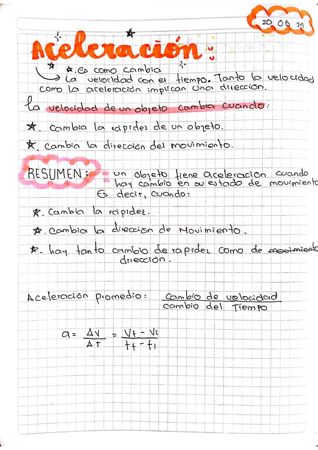 2006 24
Aceleración
#
A. Es como cambia
La velocidad con el tiempo. Tanto la velocidad
como la aceleración implican Una dirección.
la veloci