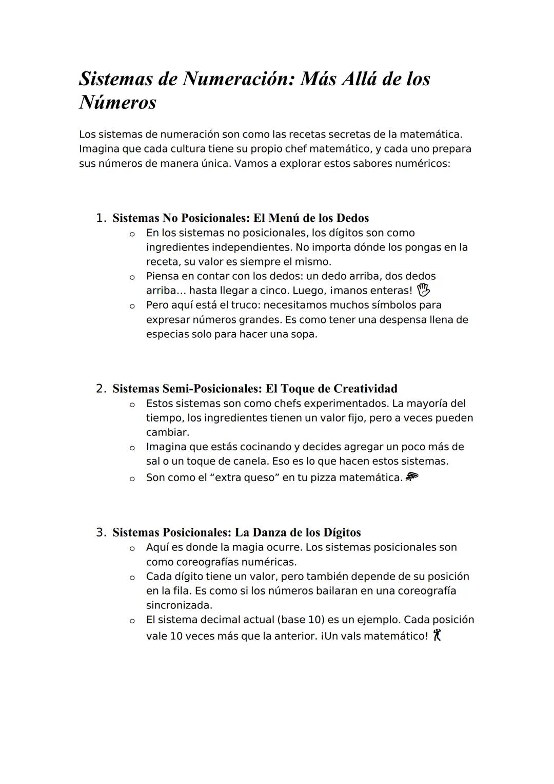 Sistemas de Numeración: Más Allá de los
Números
Los sistemas de numeración son como las recetas secretas de la matemática.
Imagina que cada 