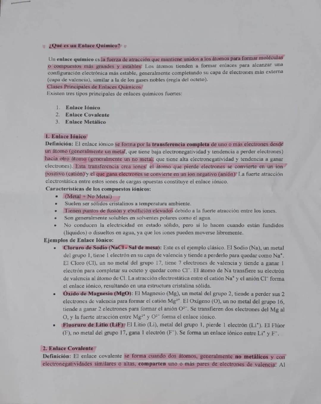 Enlaces Químicos 📚