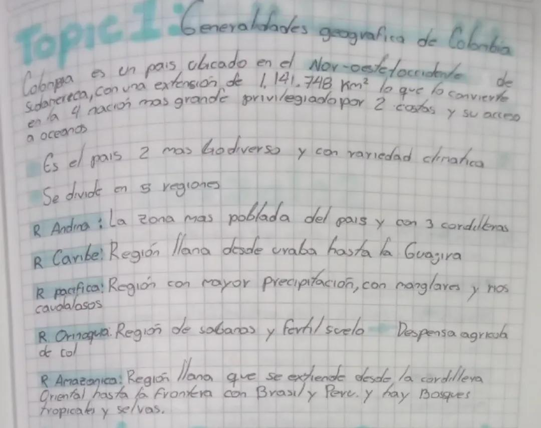 Geografía de Colombia y sus Regiones