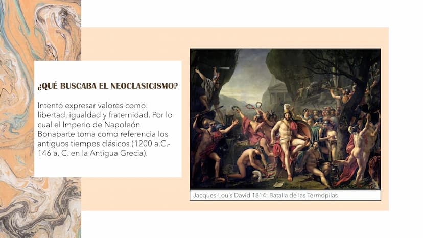 Jacques-Louis David: El juramento de los Horacios
ARTE
NEOCLÁSICO
Siglo XVIII Siglo XIX ANTECEDENTES
DEL PERIODO
NEOCLÁSICO
•
Ideas liberale
