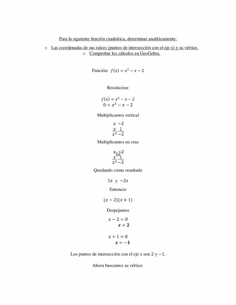 Desarrollo analítico de los ejercicios
Representar en GeoGebra la función dada y determinar a partir de dicha gráfica:
o Tipo de función
o D