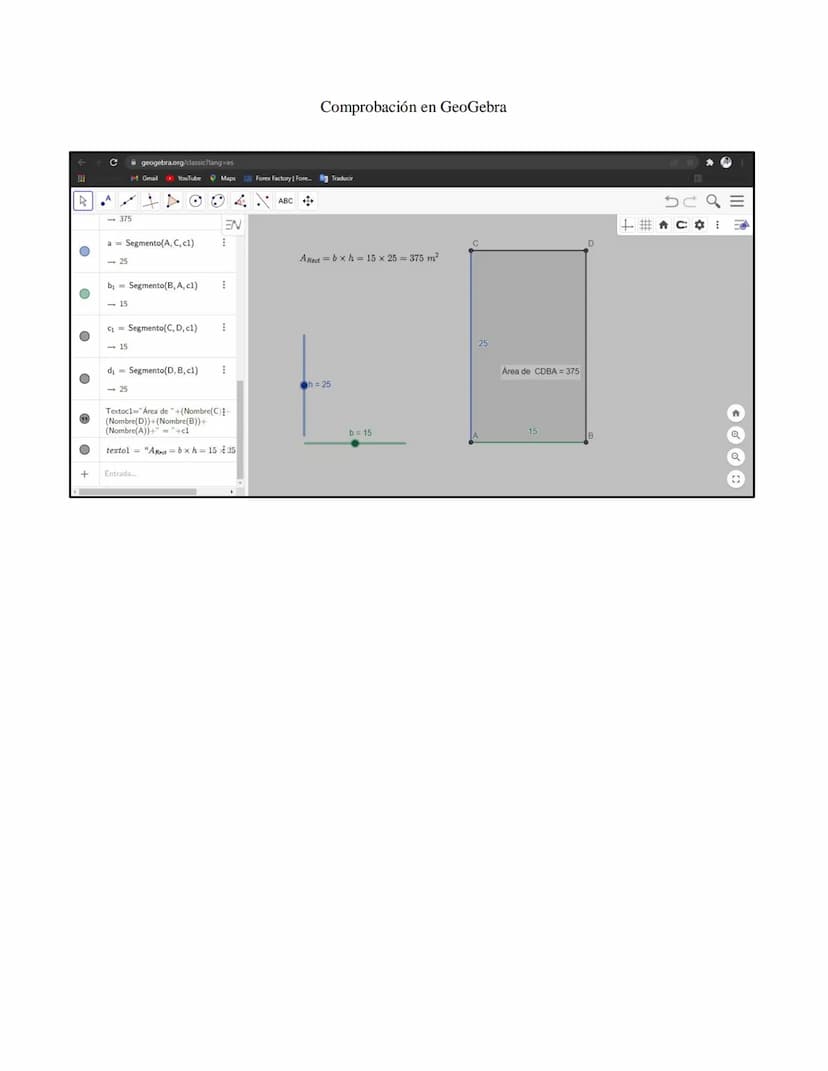 Desarrollo analítico de los ejercicios
Representar en GeoGebra la función dada y determinar a partir de dicha gráfica:
o Tipo de función
o D