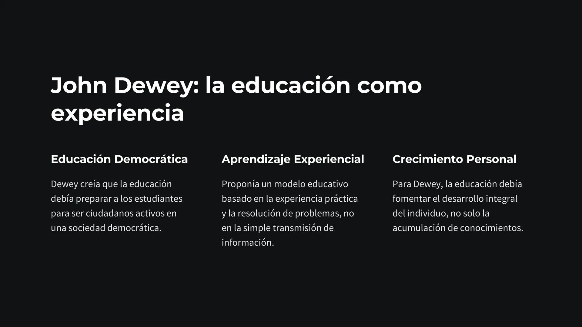 Filosofía de la
educación:
Rousseau, Dewey y
Freire
Exploramos las ideas clave de tres destacados
filósofos de la educación y cómo sus
pensa