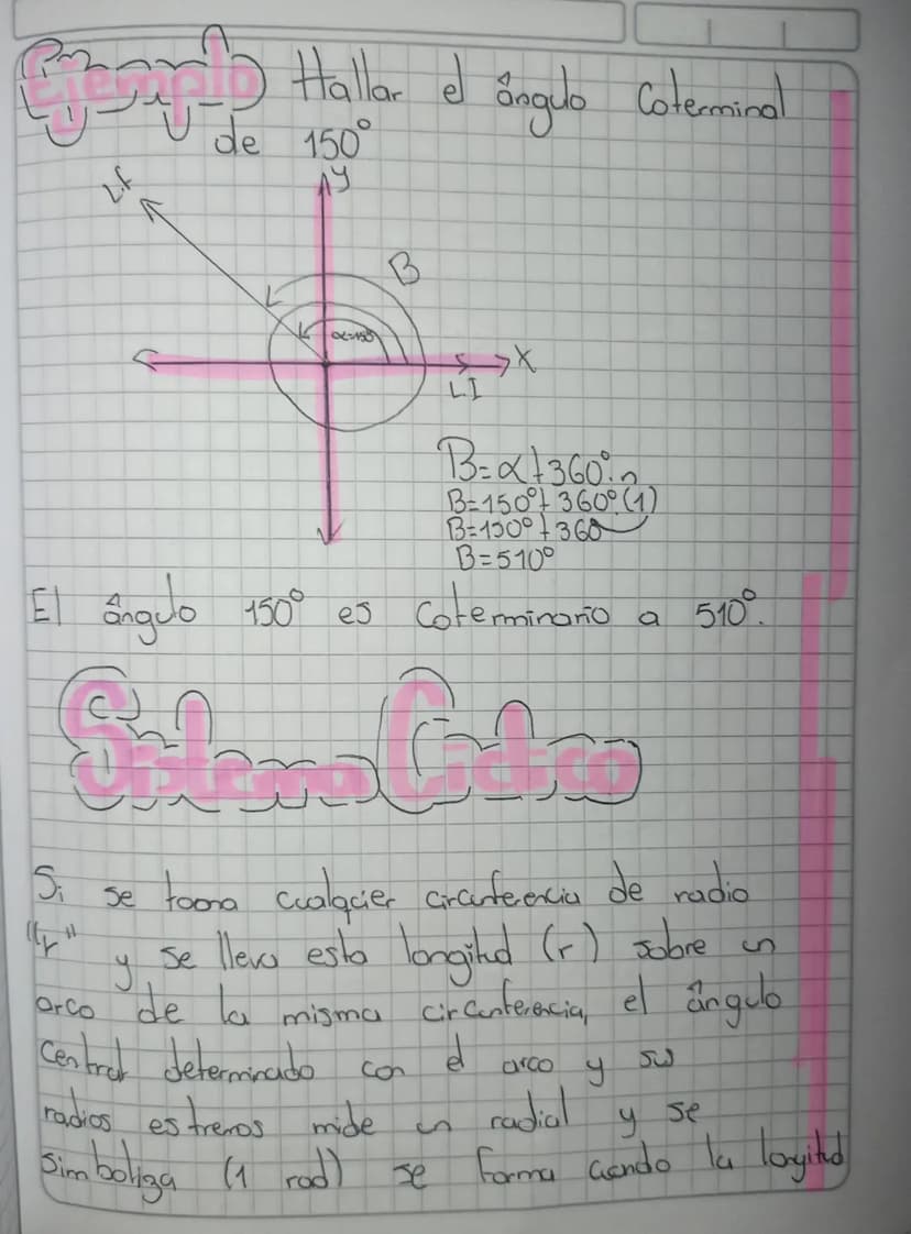 Angy
Dos angulos son Conterninales si tienen
los mismos lados iniciales
Sky magnitud.
meter
B-α-3600
Angulo Negativo.
+B
L.C
y
finales, Sin
