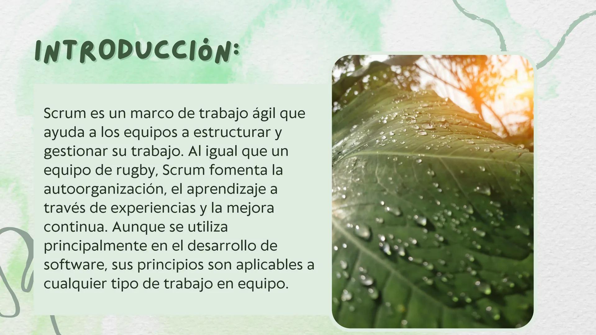 # SCRUM: UNA METODOLOGIA

# ÁGIL PARA LA GESTIÓN DE

# PROYECTOS # INTRODUCCIÓN:

Scrum es un marco de trabajo ágil que
ayuda a los equipos 