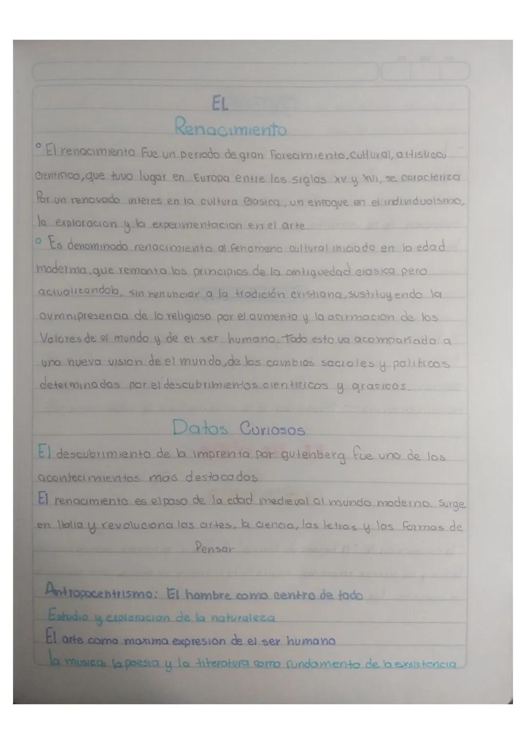 EL
Renacimiento
El renacimiento Fue un periodo de gran florecimiento, cultural, artistico,
Cientifico, que tuvo lugar en Europa entre los si