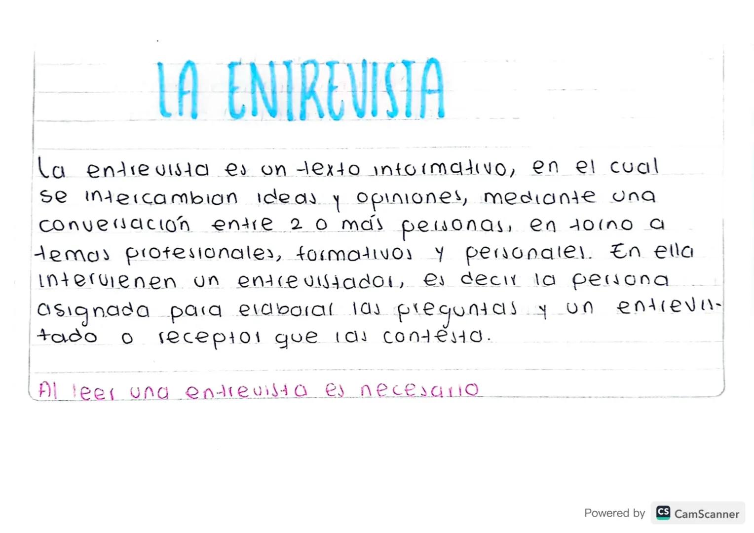 LA ENTREVISTA
La entrevista es un texto informativo, en el cual
se intercambian ideas y opiniones, mediante una
conversación entre 20 más pe
