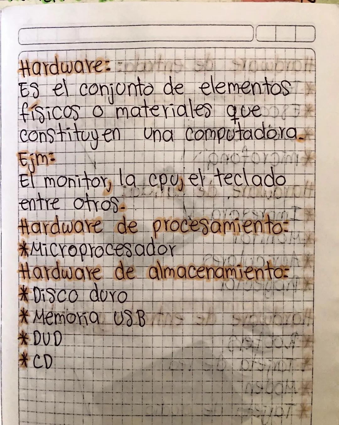 Hardware::parts so slowprot

Es el conjunto de elementos
físicos o materiales que
constituyen una computadora.

Ejm
romotorpiom
El monitor, 