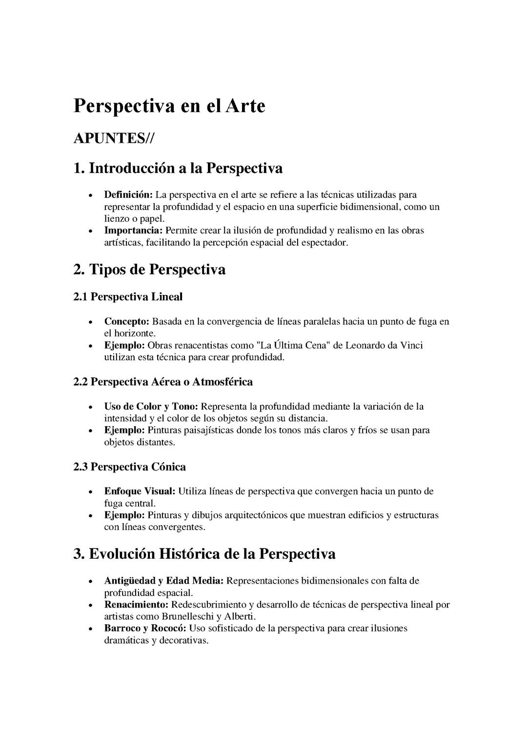 Perspectiva en el Arte