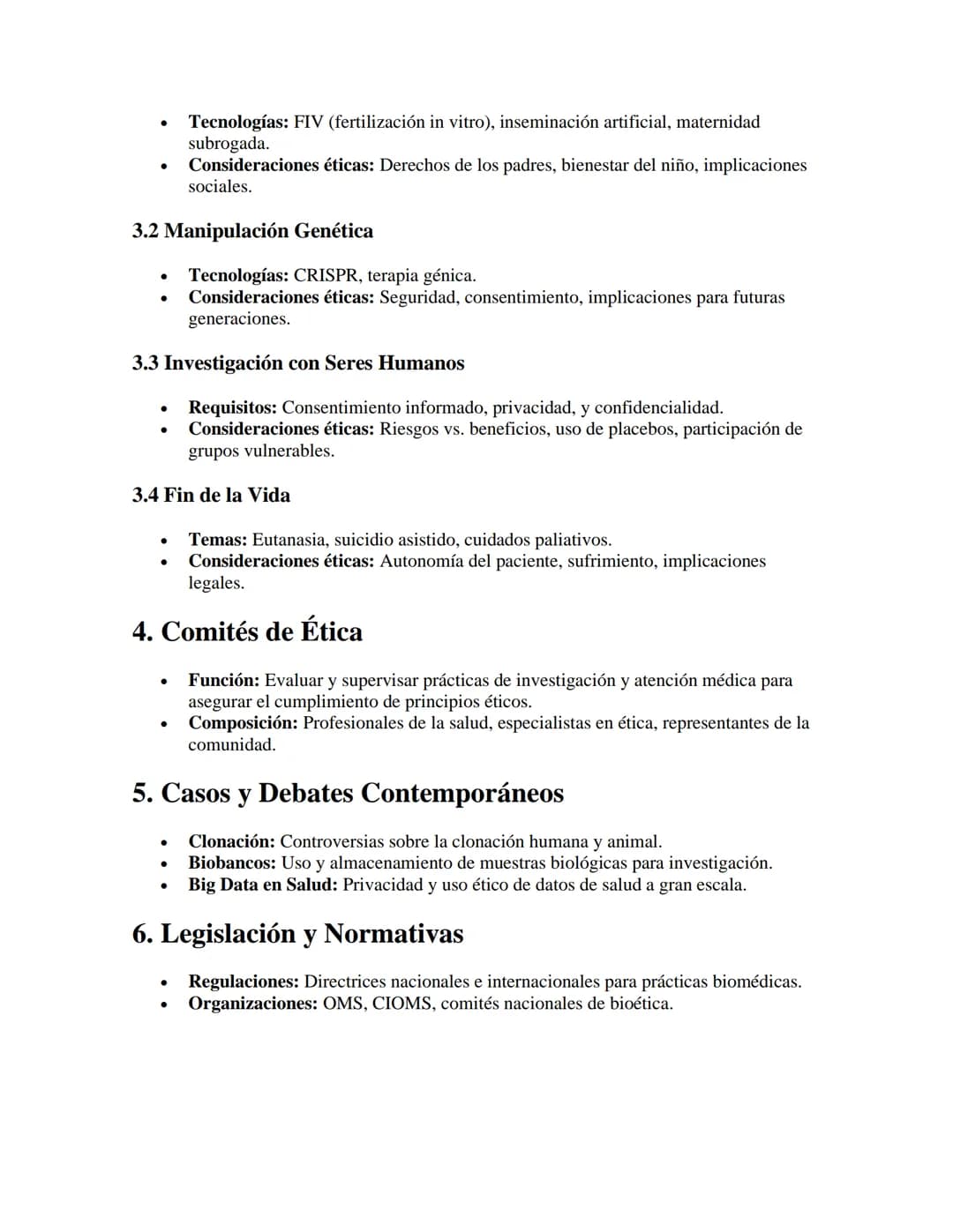 Bioética
APUNTES//
1. Definición y Objetivos
•
•
Definición: La bioética es una disciplina que aborda las cuestiones éticas derivadas
de los