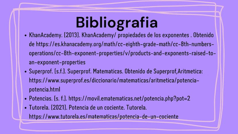 le
PROPIEDADES
de los
EXPONENTES
N ÍNDICE
им
1
Producto de potencias
4 Potencia de un producto
2
Cociente de potencias
5 Potencia de un coci