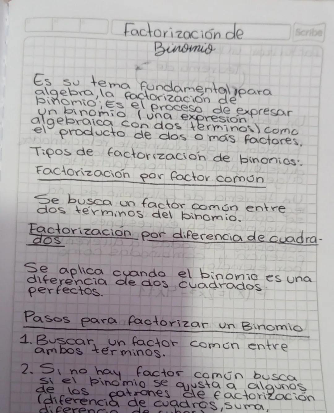 Factorización de binomio 