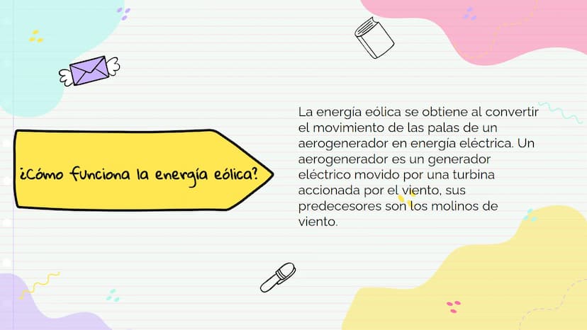 ENERGIA EOLICA
Karen Muñoz vega ¿QUE ES?
La energía eólica es la energía que se obtiene del viento. Se
trata de un tipo de energía cinética 