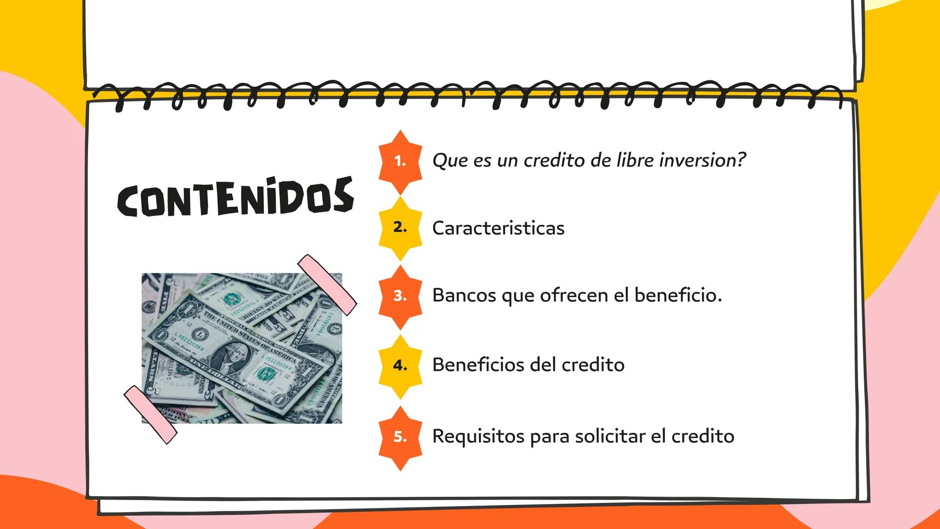 # CRÉDITO DE
# LIBRE
# INVERSIÓN 1. Que es un credito de libre inversion?

CONTENIDOS

HALA
2252295LA
12
THE UNITED STATES OF AMERICA
L95112