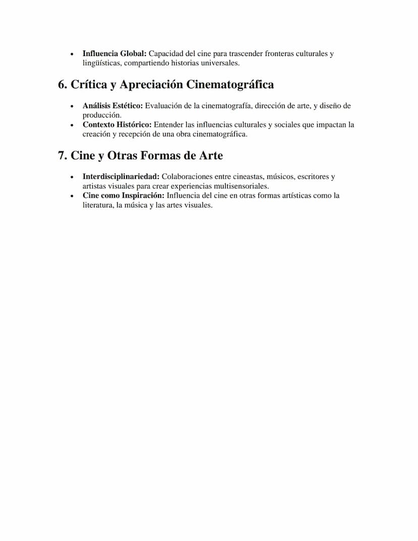 Cine como Forma de Arte
APUNTES//
1. Introducción al Cine como Arte
•
Definición: El cine es una forma de expresión artística que combina im