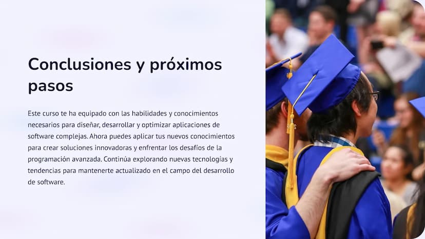 Programación
Avanzada y
Desarrollo de
Aplicaciones
Este curso te ayudará a dominar las técnicas de programación
avanzada y desarrollo de apl