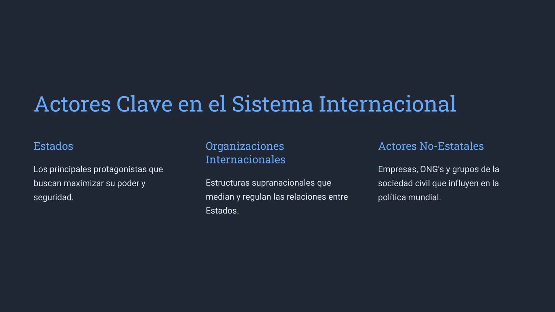 la Geopolítica
La geopolítica es el estudio de las relaciones de poder entre Estados y
cómo la geografía, la economía y la política interact