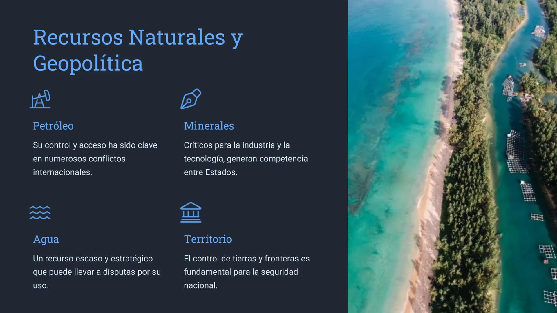 la Geopolítica
La geopolítica es el estudio de las relaciones de poder entre Estados y
cómo la geografía, la economía y la política interact