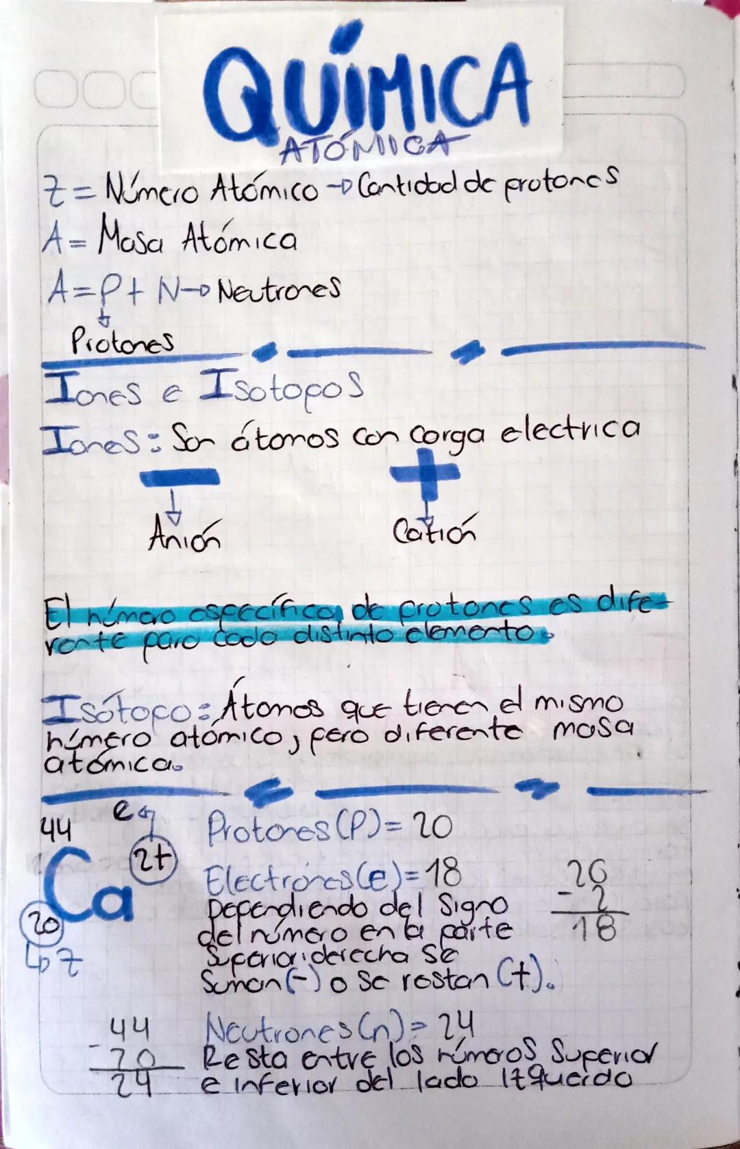 OOC
QUÍMICA
ATOMICA
Z= Número Atómico - Cantidad de protones
A = Masa Atómica
A-P+ N- Natrones
Protones
Tones e Isotopos
Iones: Son átomos c
