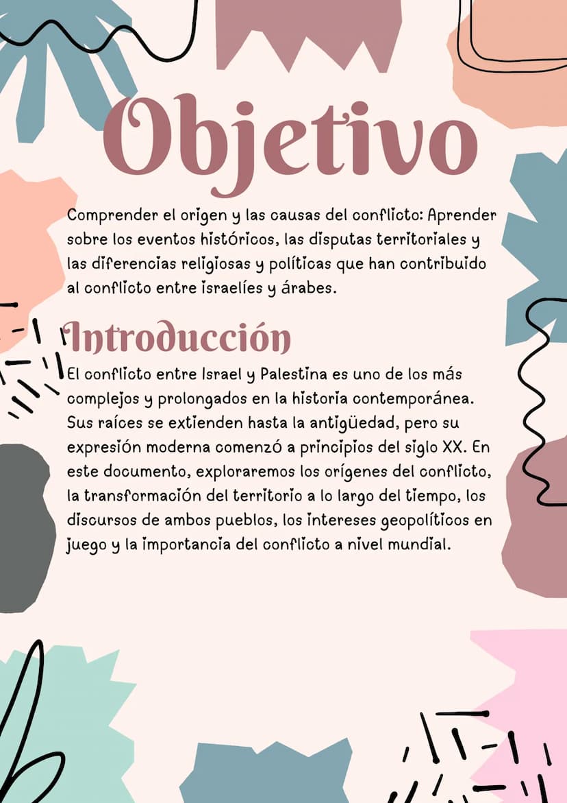 Trabajo
Final
Maily Salazar Meneses Objetivo
Comprender el origen y las causas del conflicto: Aprender
sobre los eventos históricos, las dis