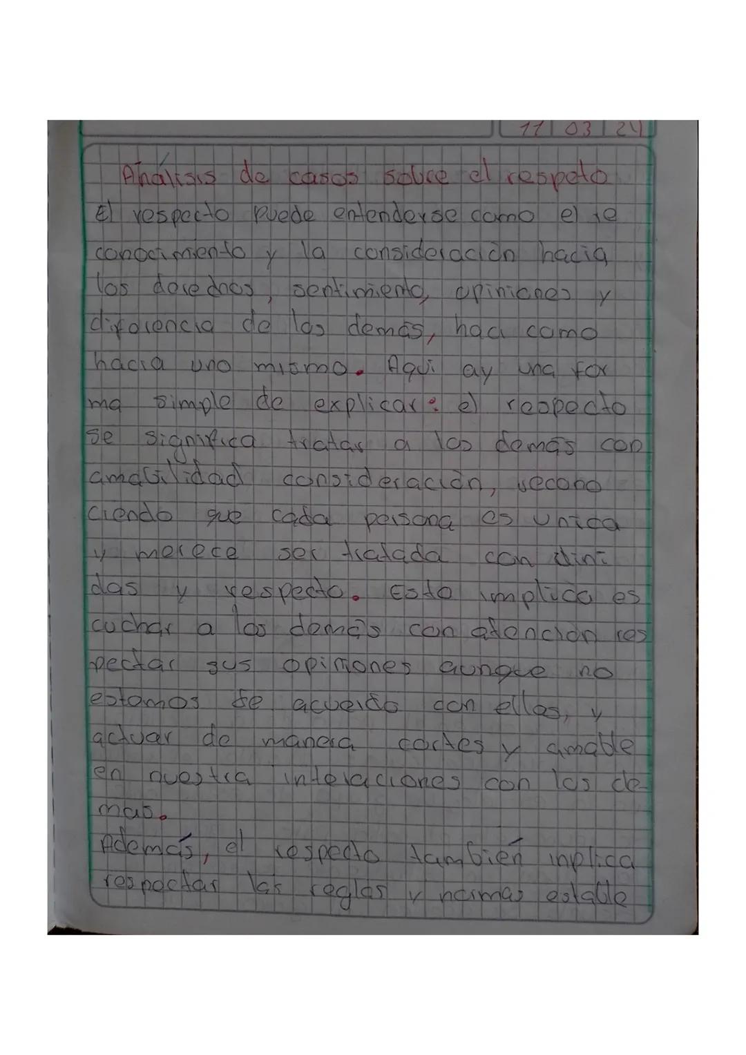 J1703120

Analisis de casos sobre el respeto

El respecto Puede entenderse como el re
conocimiento y la consideración hacia
los derechos, se