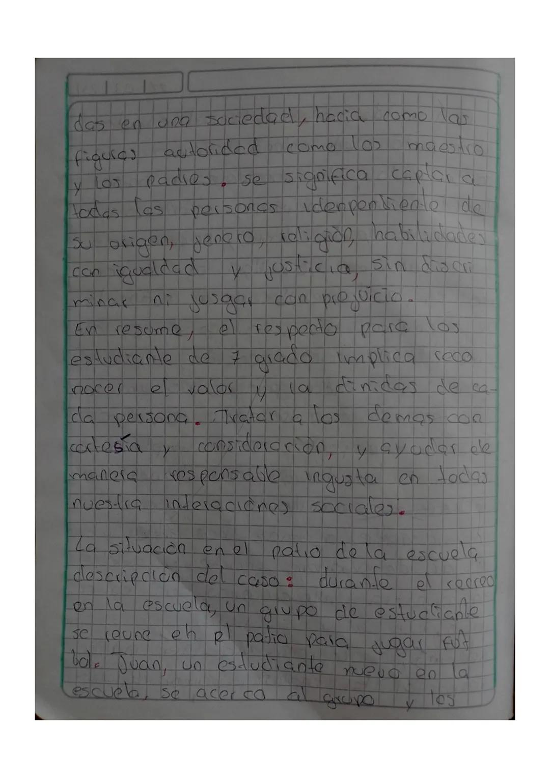 J1703120

Analisis de casos sobre el respeto

El respecto Puede entenderse como el re
conocimiento y la consideración hacia
los derechos, se