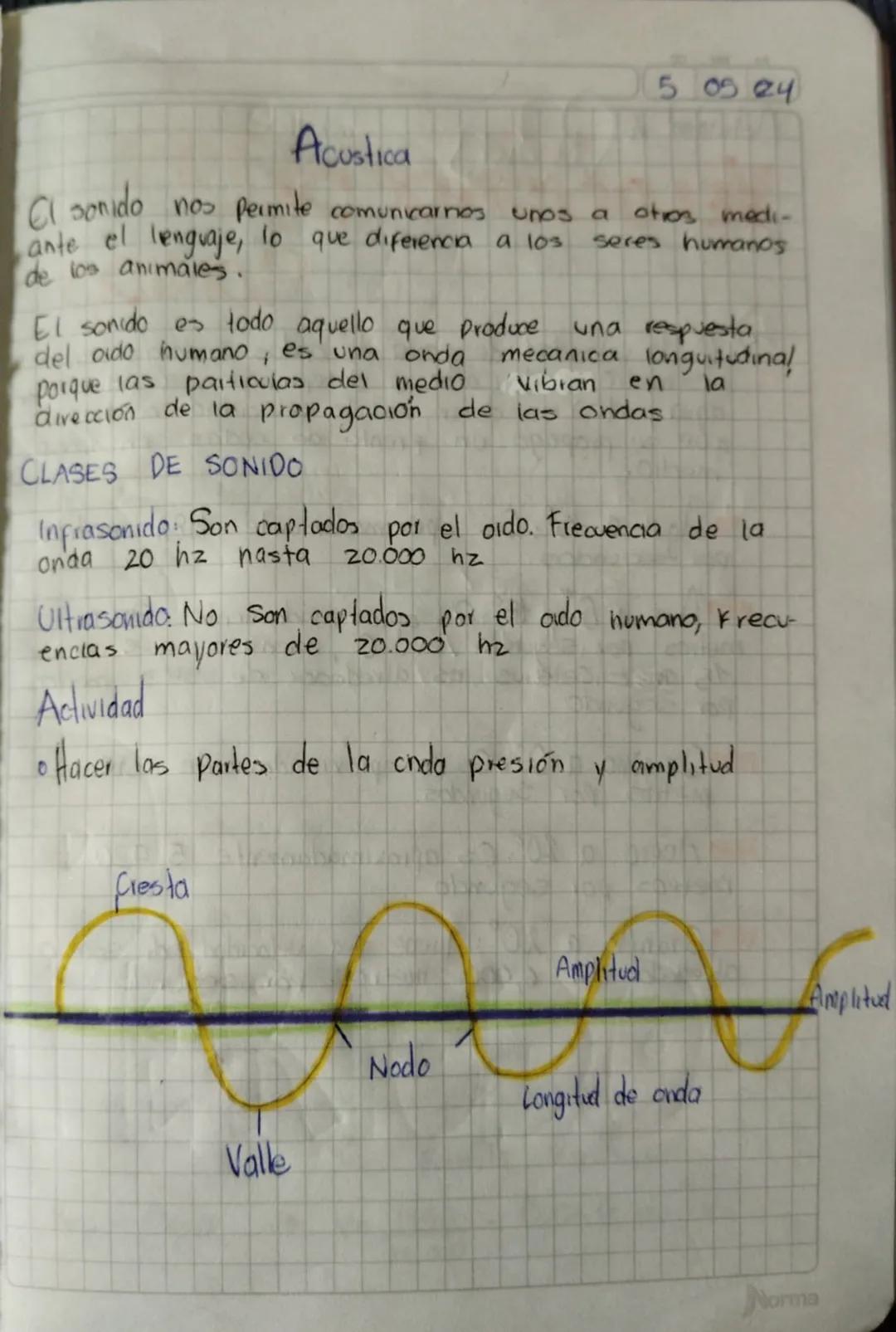 5 05 24

Ca sonido
ante
Acustica
nos permite comunicarnos unos a otros medi-
el lenguaje, lo que diferencia a los seres humanos
de los anima