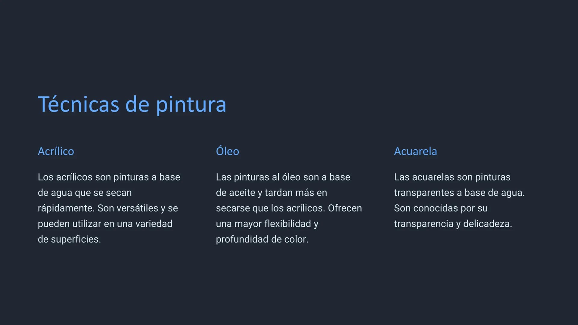 Introducción a la
pintura
La pintura es una forma de arte que utiliza pigmentos para crear
imágenes sobre una superficie. Es una forma de ex