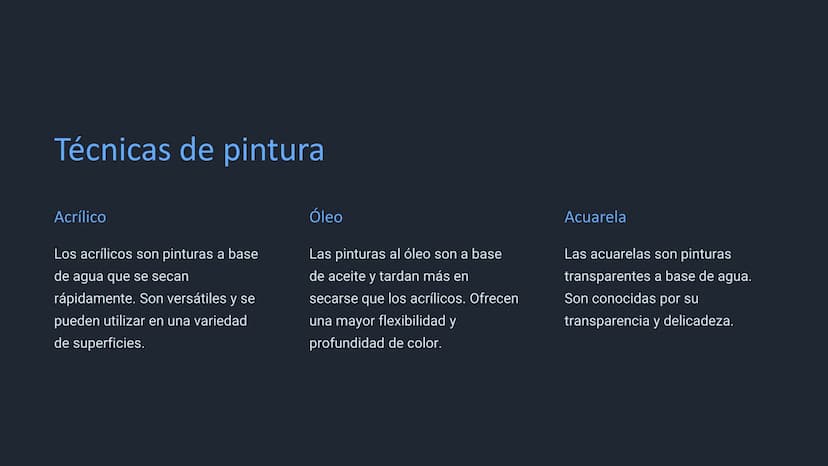 Introducción a la
pintura
La pintura es una forma de arte que utiliza pigmentos para crear
imágenes sobre una superficie. Es una forma de ex