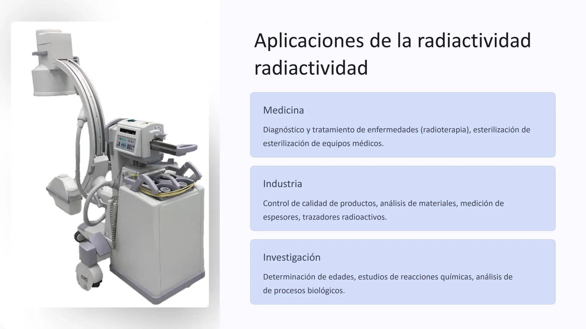 la química nuclear
La química nuclear explora las transformaciones del
del núcleo atómico, incluyendo la radiactividad, la fisión y
fisión y