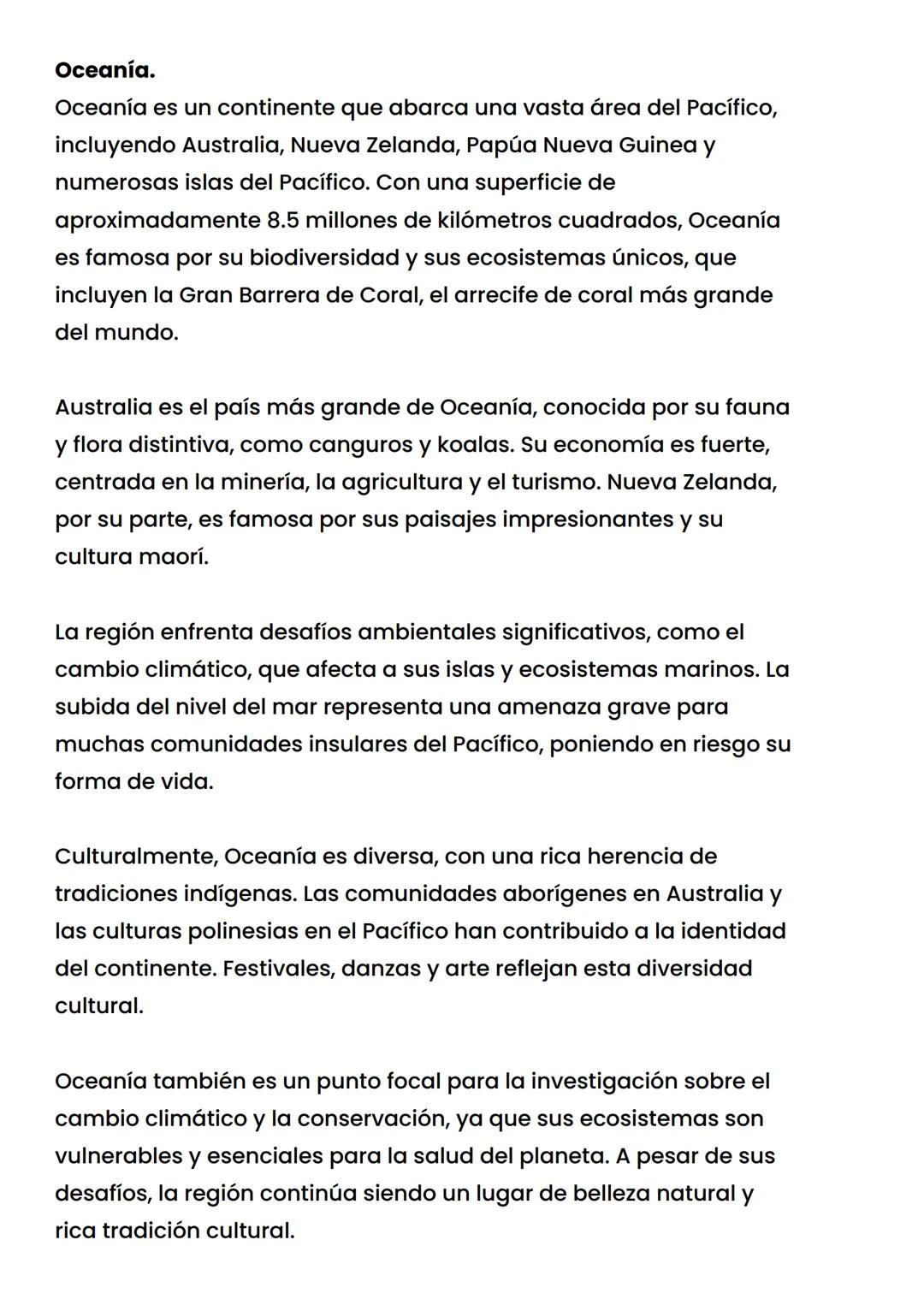 Explorando el Continente de Oceanía