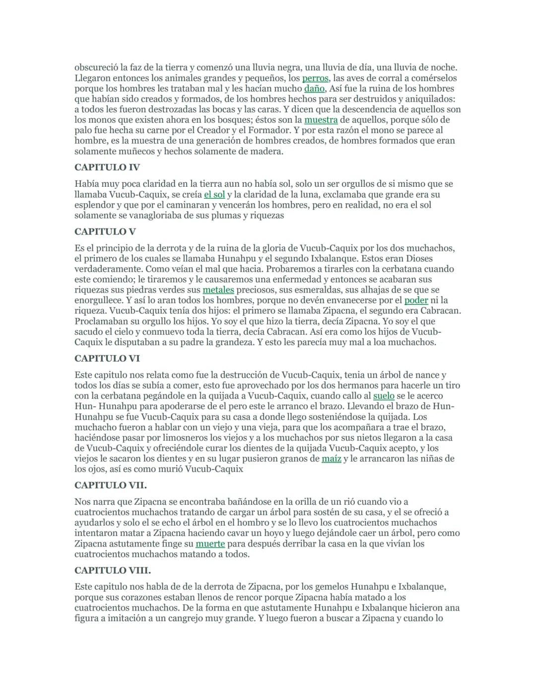 1.
POPOL VUH por capitulos
Introducción
2. Primera parte
3. Segunda parte
4. Tercera parte
5. Cuarta parte
6. Conclusión
Introducción
Es una