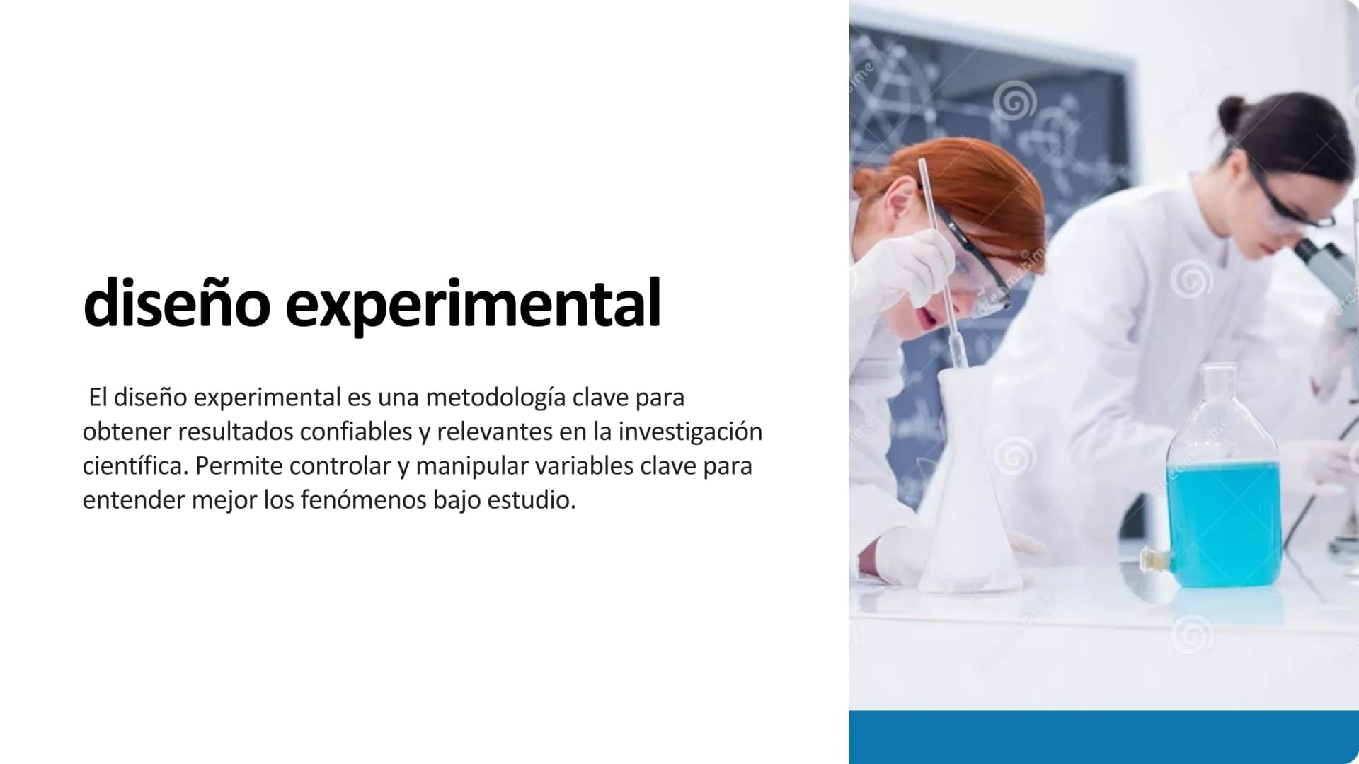 diseño experimental
El diseño experimental es una metodología clave para
obtener resultados confiables y relevantes en la investigación
cien