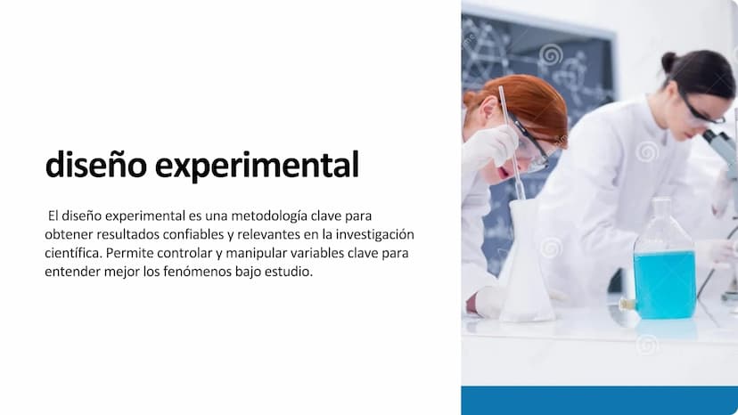 diseño experimental
El diseño experimental es una metodología clave para
obtener resultados confiables y relevantes en la investigación
cien