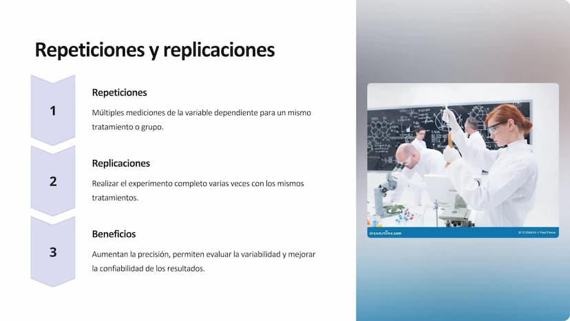 diseño experimental
El diseño experimental es una metodología clave para
obtener resultados confiables y relevantes en la investigación
cien
