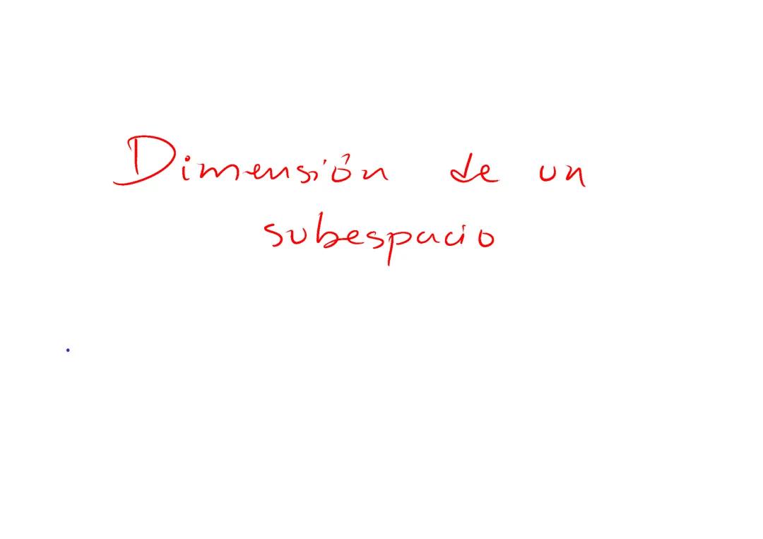 Dimensión de un subespacio