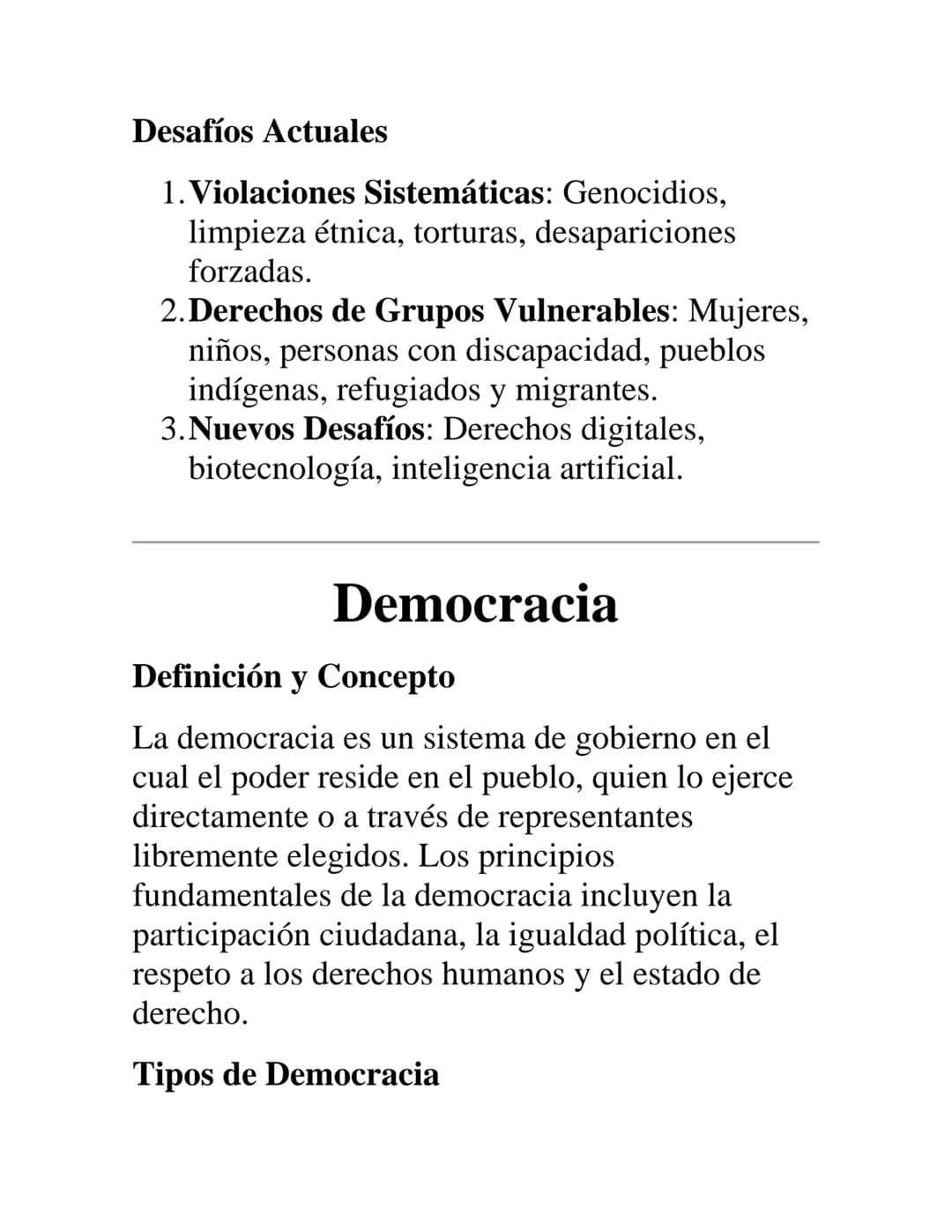 DERECHOS HUMANOS Y
DEMOCRACIA
Derechos Humanos
Definición y Concepto
Los derechos humanos son derechos inherentes a
todos los seres humanos,