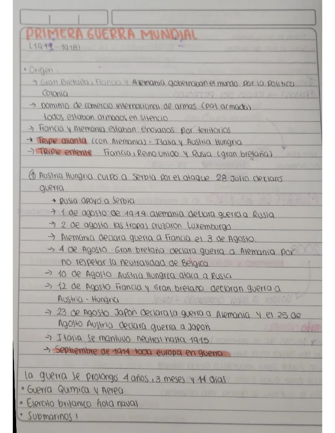Primera guerra mundial 