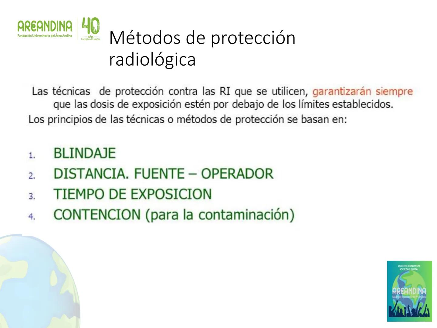 AREANDINA 40
Fundación Universitaria del Área Andina
Años
Cumpliendo sueños

PROTECCIÓN RADIOLÓGICA

JORGE LUIS QUINTERO LOPEZ
Ingeniero Fís