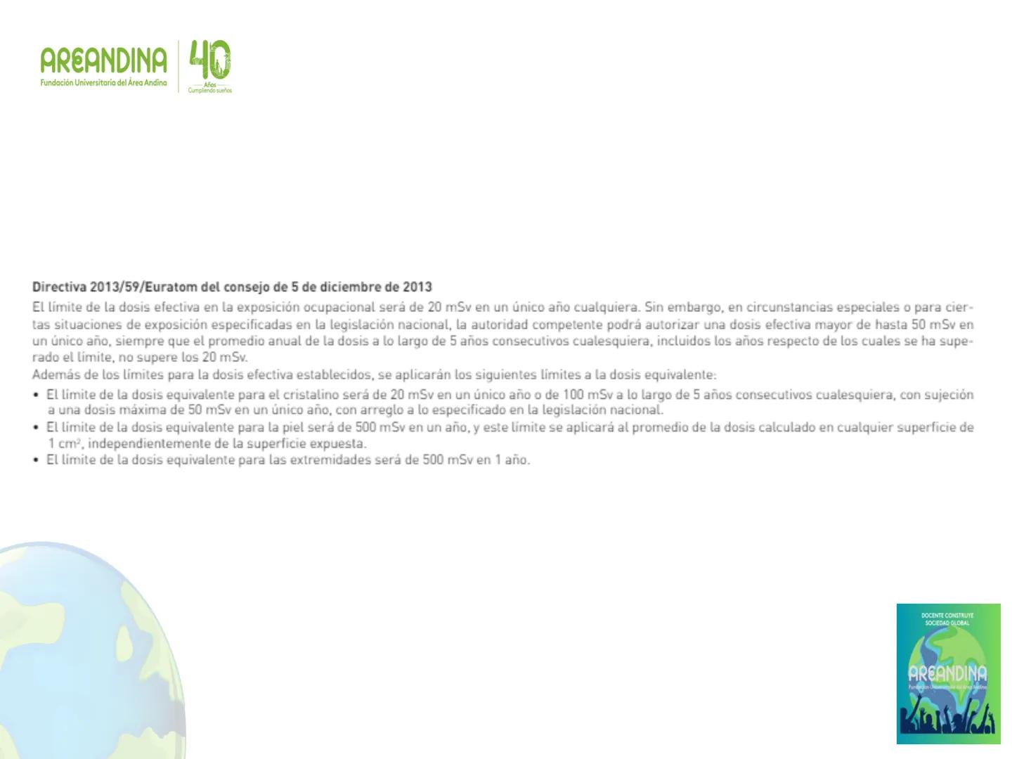 AREANDINA 40
Fundación Universitaria del Área Andina
Años
Cumpliendo sueños

PROTECCIÓN RADIOLÓGICA

JORGE LUIS QUINTERO LOPEZ
Ingeniero Fís
