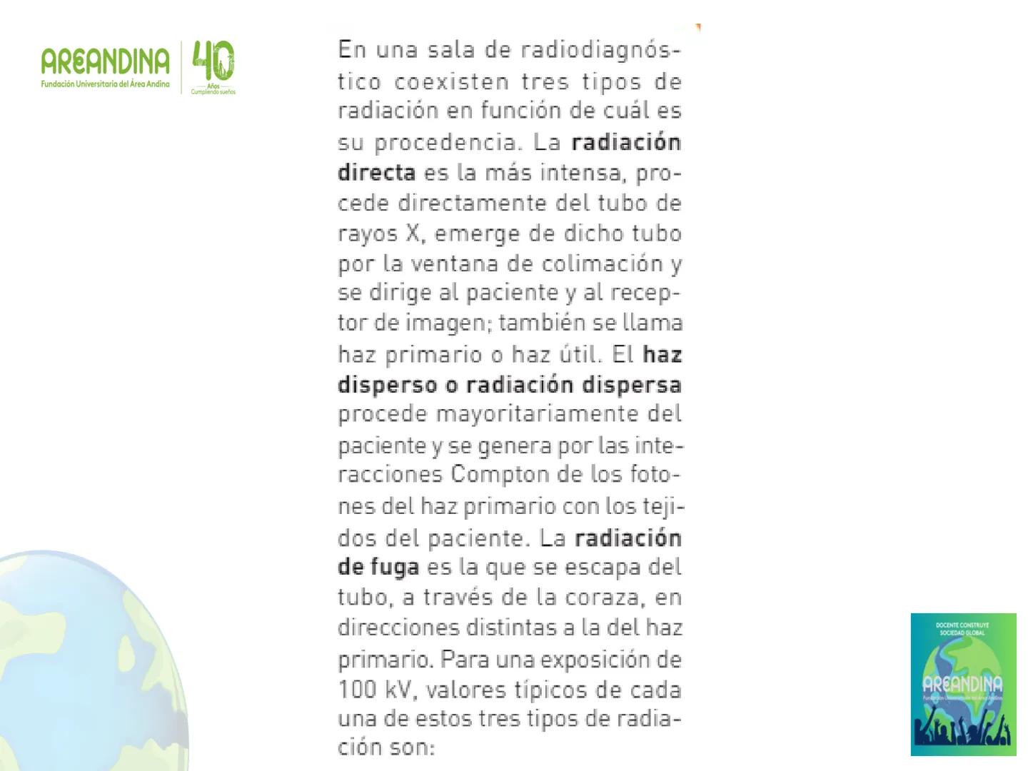 AREANDINA 40
Fundación Universitaria del Área Andina
Años
Cumpliendo sueños

PROTECCIÓN RADIOLÓGICA

JORGE LUIS QUINTERO LOPEZ
Ingeniero Fís